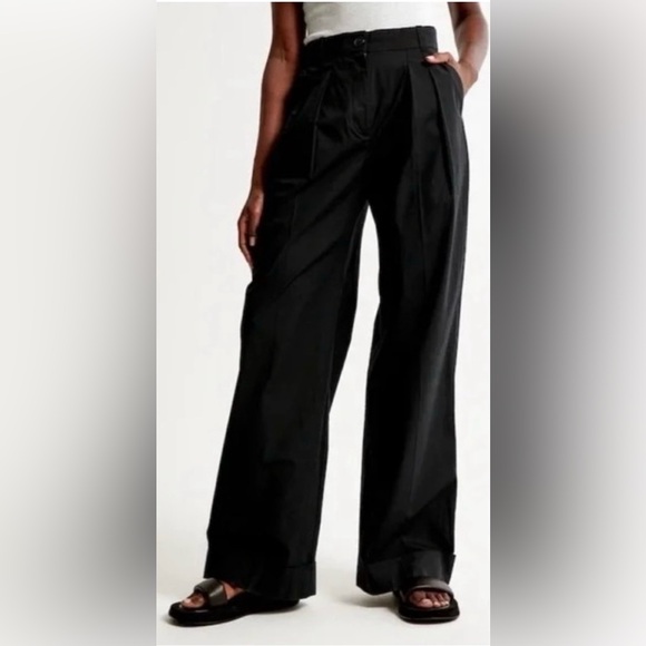 Abercrombie and Fitch Poplin Tailored Ultra Wide-Leg Pant size M short - Picture 1 of 5